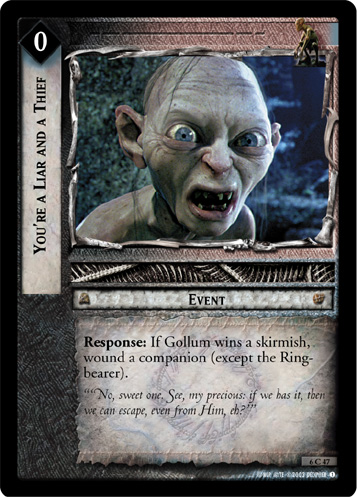 LotR TCG Wiki: Gollum, Threatening Guide (19P10)