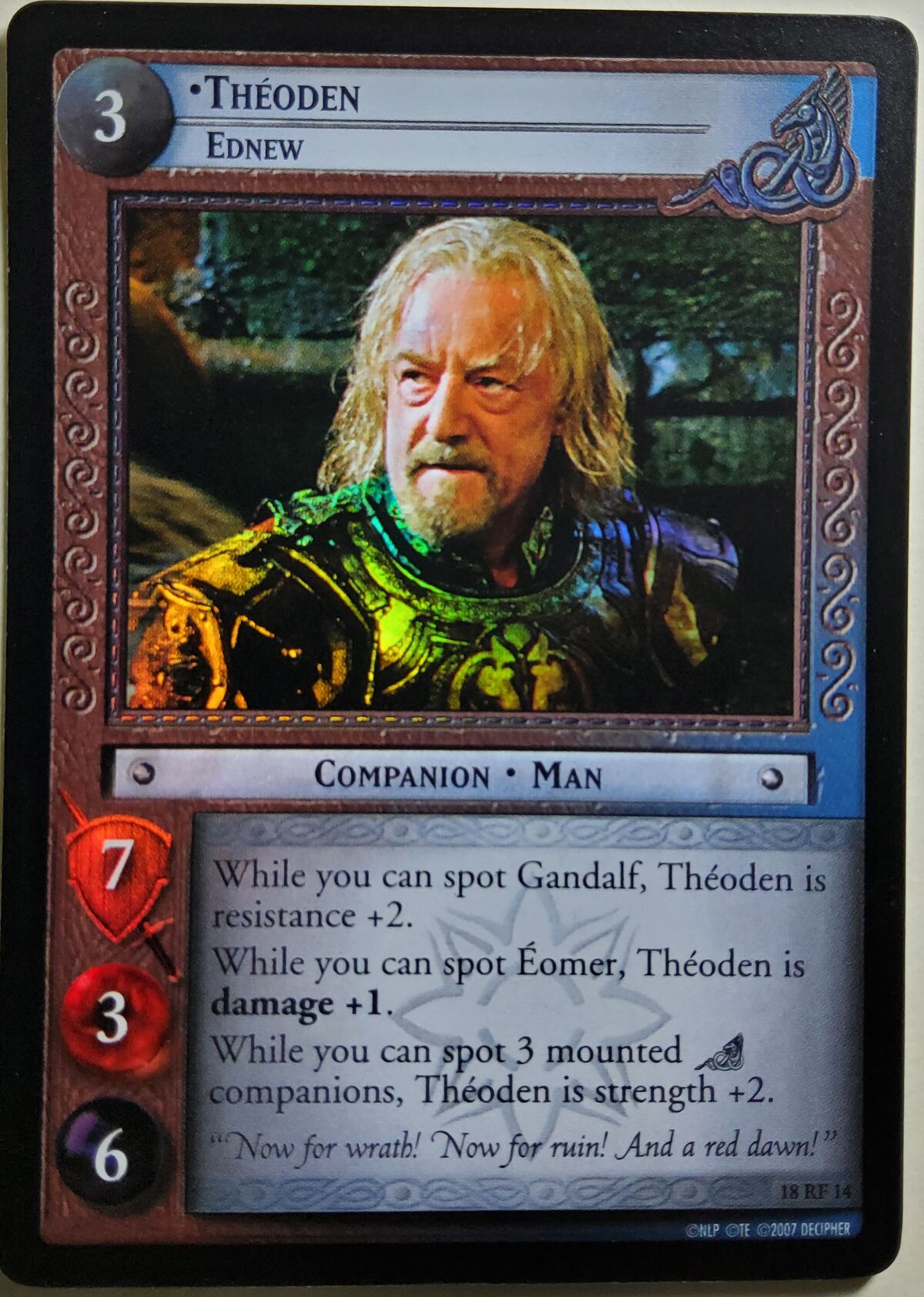 theoden mtg card Théoden, King of Rohan [233] [The Lord of the Rings: Tales of Middle-earth]  [Foil] – Face to Face Games main image 1